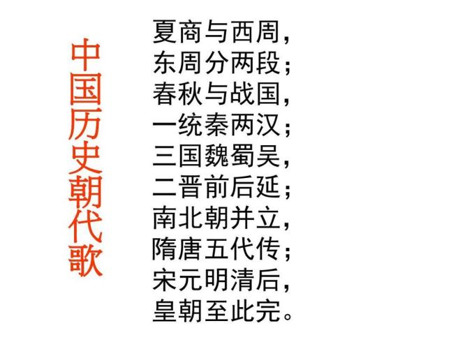 中国历史朝代顺序表儿歌(“儿童学历史，唱儒雅古韵——中国朝代顺序儿歌”)