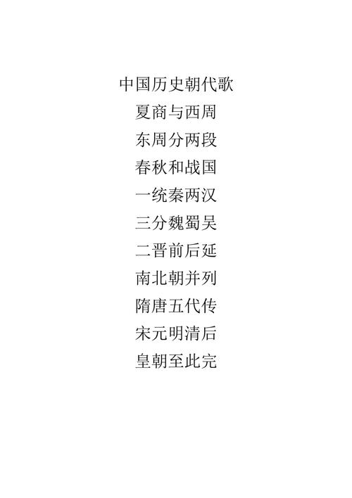 历史朝代歌歌词大全(中国历史朝代的经典歌曲集锦)